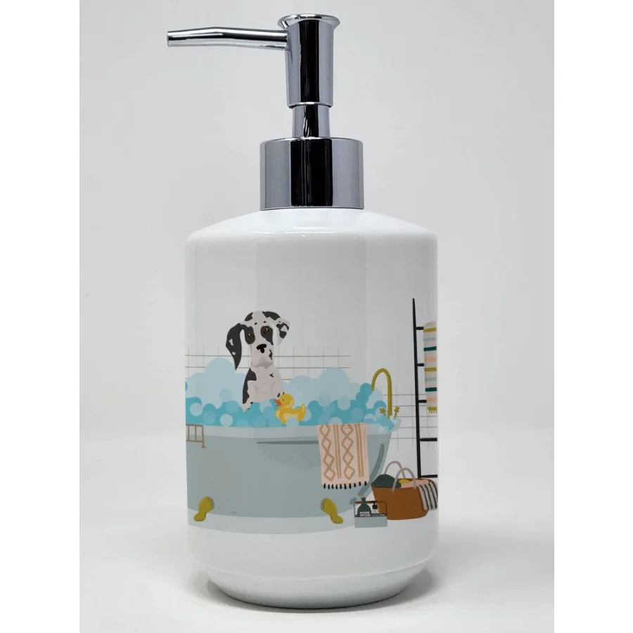 

Harleq Great Dane Ceramic Soap Dispenser Hand Soap Dispenser Pump Bottles for Bathroom Kitchen Empty Refillable Liquid Soap Con