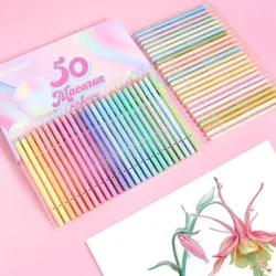 12/24/50 Colors Macaron Professional Oil Color Pencil Wooden Soft Crayon For School Painting Sketch Art Supplies