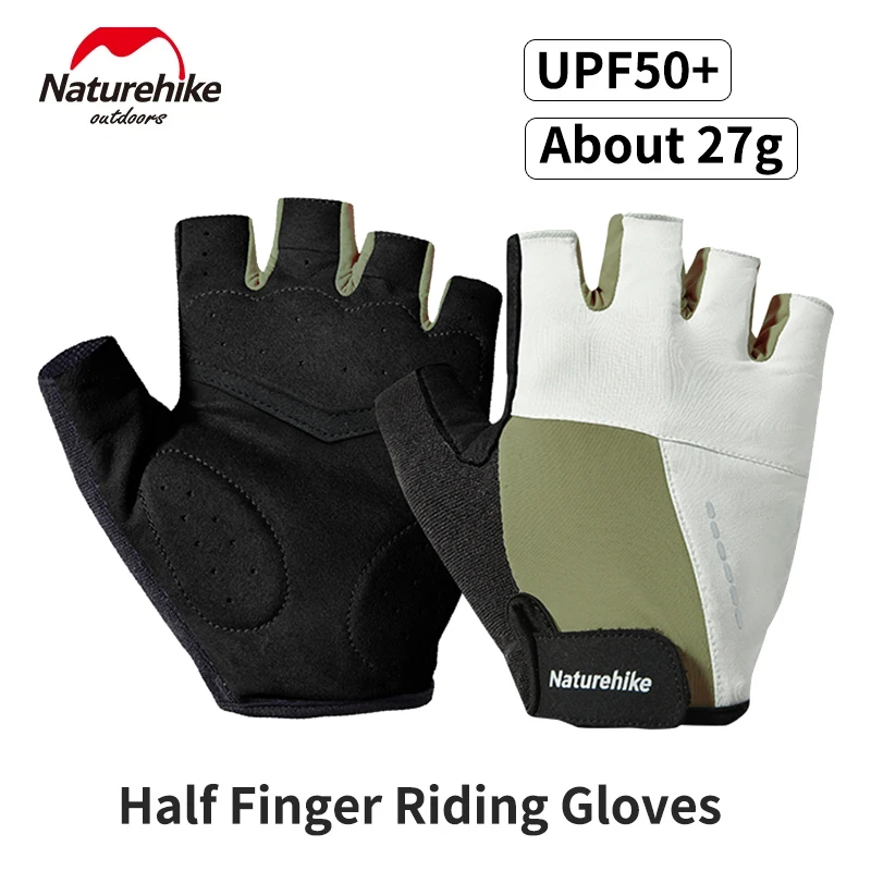 Naturehike-guante de Ciclismo de medio dedo, guantes sin dedos para motocicleta, antideslizantes para montar, deportes de Fitness, absorción de golpes 3D, Verano