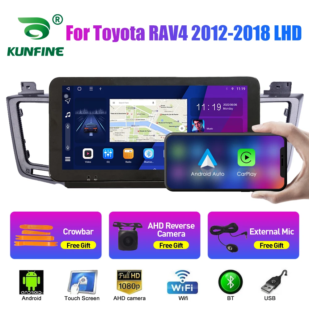 

Автомобильный радиоприемник 10,33 дюйма для Toyota RAV4 2012-18 LHD 2Din Android Восьмиядерный автомобильный стерео DVD GPS-навигатор плеер QLED экран Carplay