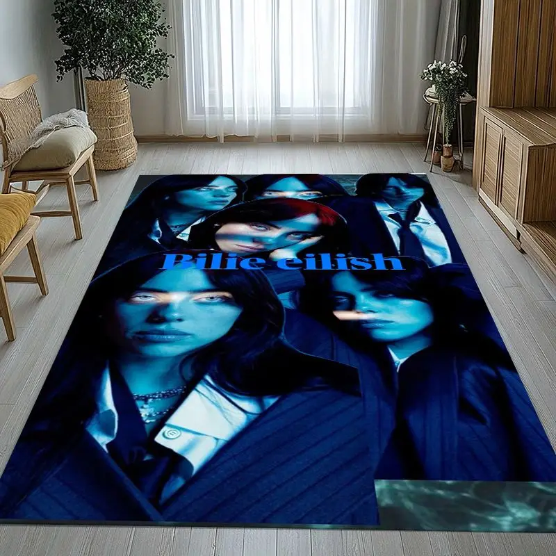Billie Eilish Style Grunge Music Corner Area Rug,Soft Non-Slip Carpet Mat for Living Room Bedroom,Sofa Floor Rug,Home Decor Gift