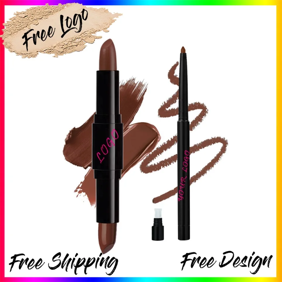 Etichetta privata all'ingrosso vegana Rossetto opaco Balsamo per labbra a lunga durata senza sbavature Set di matite per labbra Kit per trucco Logo personalizzato