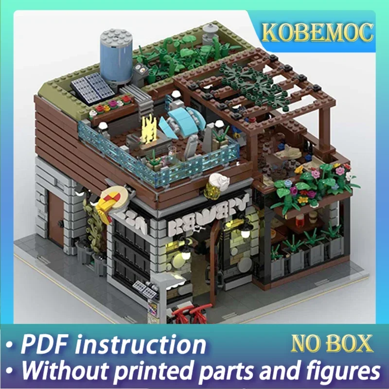 

Модель с видом на улицу Moc, строительные кирпичи, магазин пивоваренных изделий и пиццы, технология, модульные блоки, подарки, рождественские игрушки, наборы «сделай сам», сборка