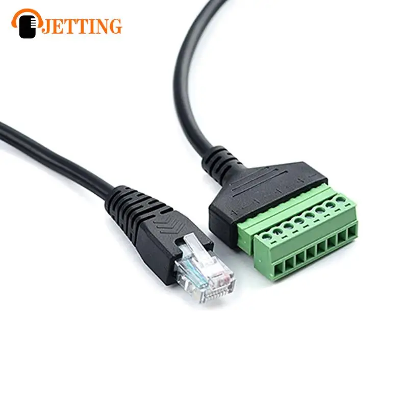 1pc RJ45 Ethernet Male To 8 Pin AV Terminal Screw Adapter Converter Block Plug cable
