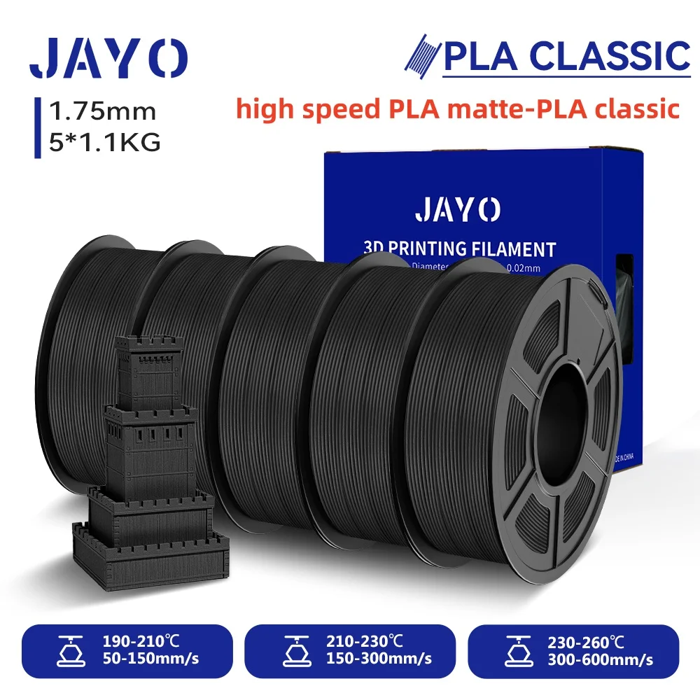 JAYO 3D PETG/ High Speed Matte PETG/PLA Classic Printer Filament 1,75 mm 3D-Drucker Filament 5,5 kg Ordentlich gewickeltes PETG für 3D
