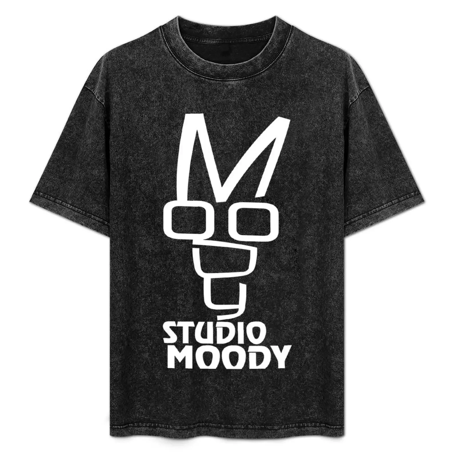 

Studio Moody 1 white on dark T-Shirt sweat vintage tops t shirts for men graphic