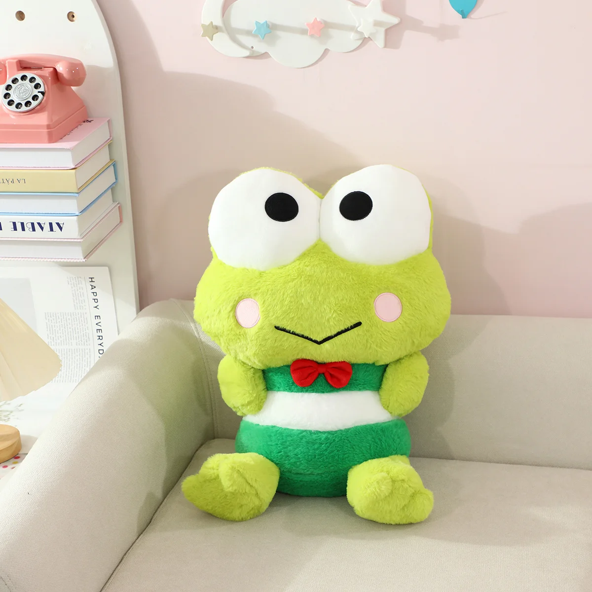 Sanrio 플러시 Kero Kero Keroppi 인형 펜던트 스티치 장난감 베개 쿠션 Chilren 친구를위한 Kawaii Soft Gift