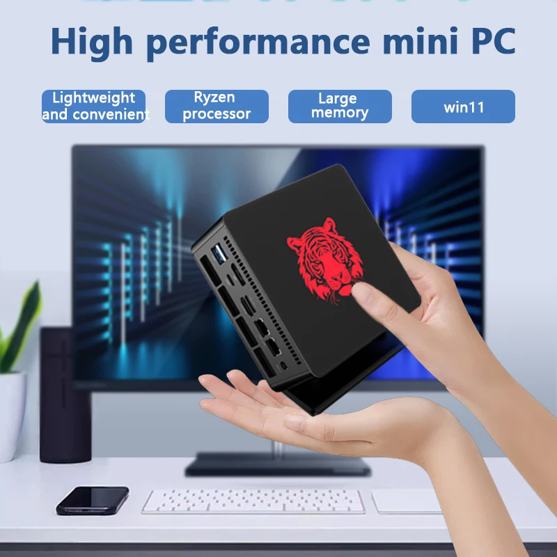 Mini PC Gaming AMD R7 7840HS, Octa Core 5.2 mesurz jas780M, GPU, boîtier d'ordinateur portable