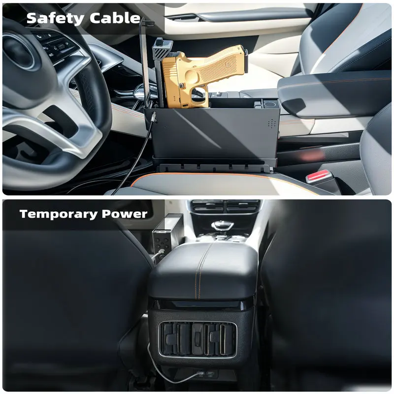 Multi-Scene Biometric Handgun Safe - Auto Sliding Door with 3-Way Access for Car, Bedside & Truck Drawer
