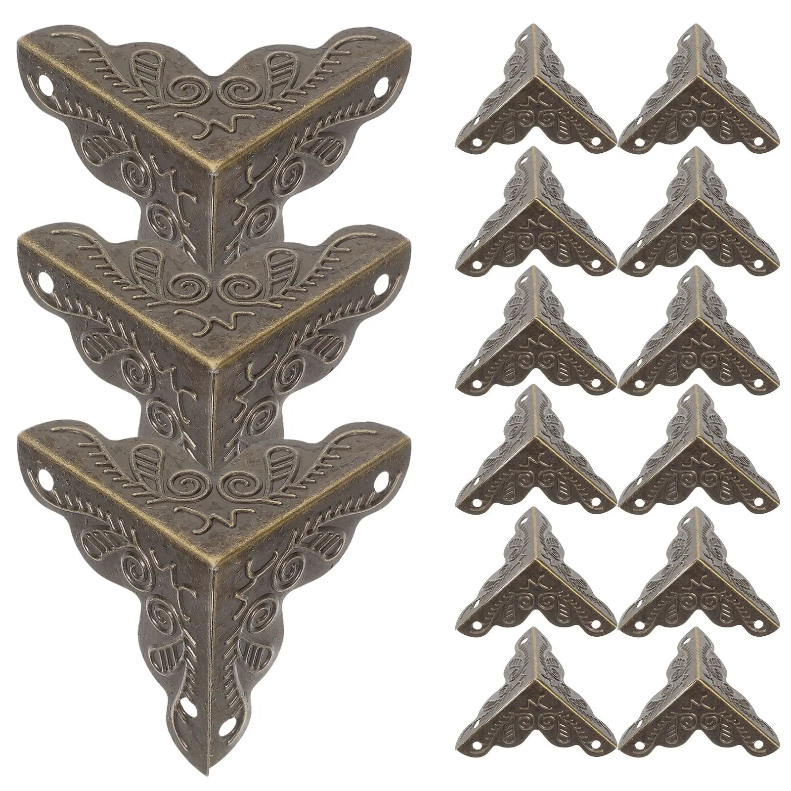 

48 Pcs Retro Protective Corner Pad Guard Zinc Alloy Decorative Vintage Boxes Corners Box Guards Jewelry Case