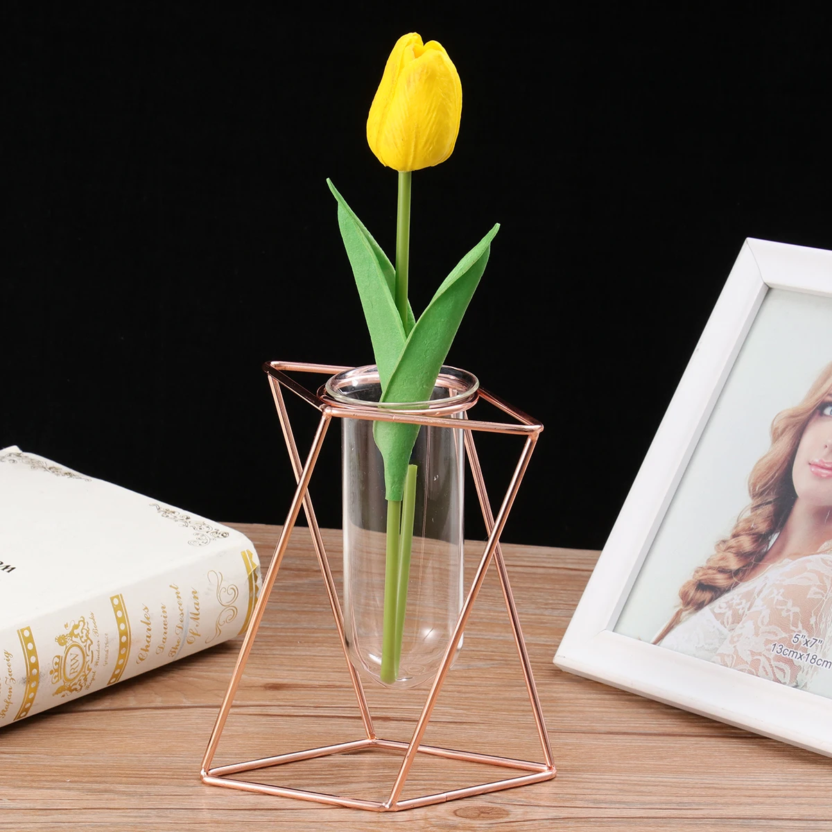 Modern Geometric Planter Wrought Iron Vase Flower Decorate Planters Golden Creative Vases