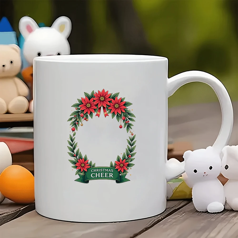 

11oz Mug + Cartoon Christmas Decorative Cup Christmas Gift Kids Cup Family Office Coffee Companion