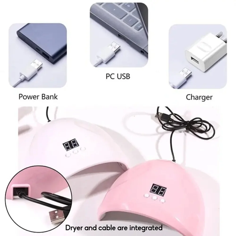 USB Nail Phototherapy Machine Nail Lamp 12 UV LEDs Light Curing 36W Nail Polish Gel Infrared Sensor Machine Nail Art