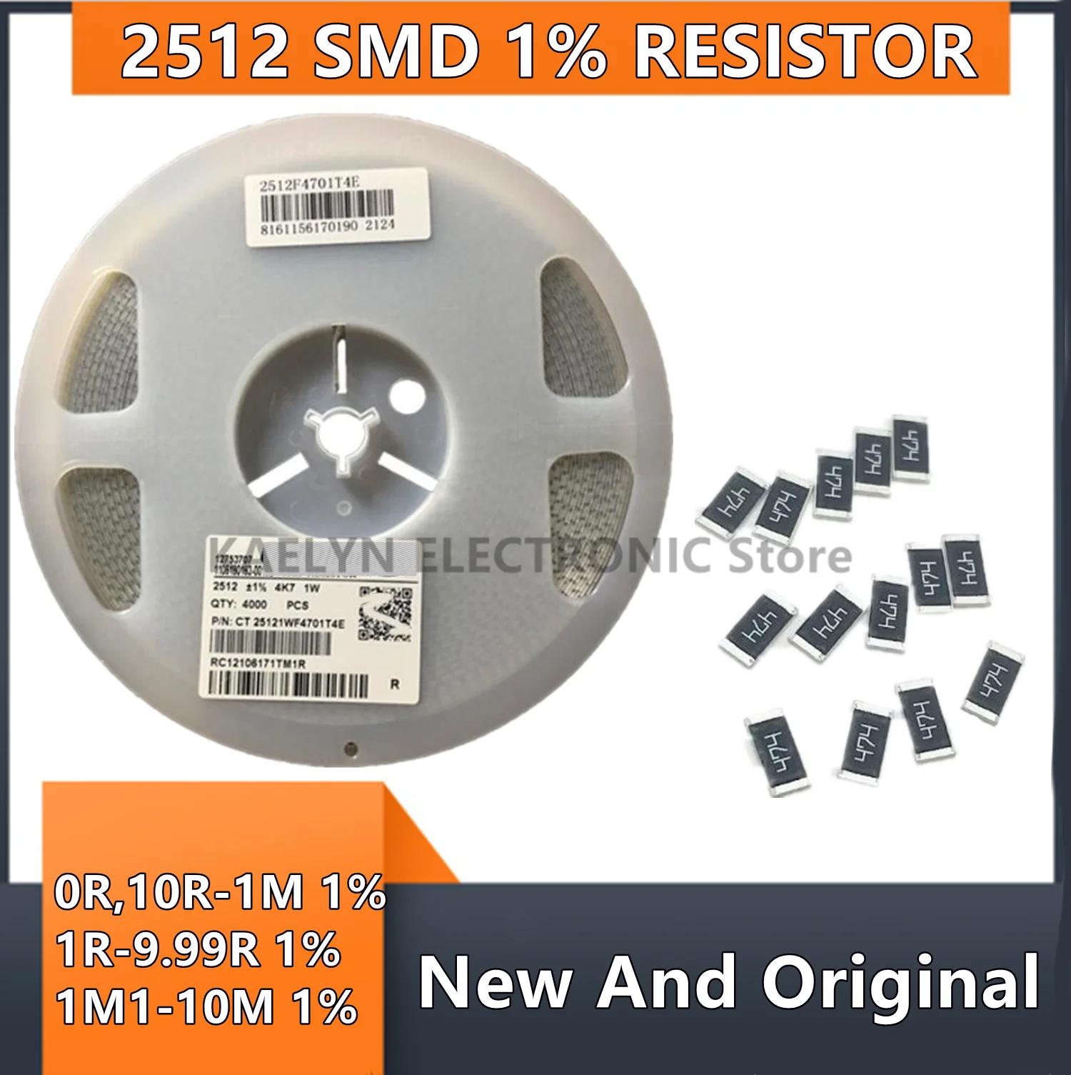 4000pcs 2512 1% 1W SMD Chip Resistor 1K/2K/2.2K/3K/4.7K/11K/12K/3M/3.6M/3.9M/4.3M/13K/15K/91K/110K/120K/130K/140K/2.2M/2.4M/2.7M