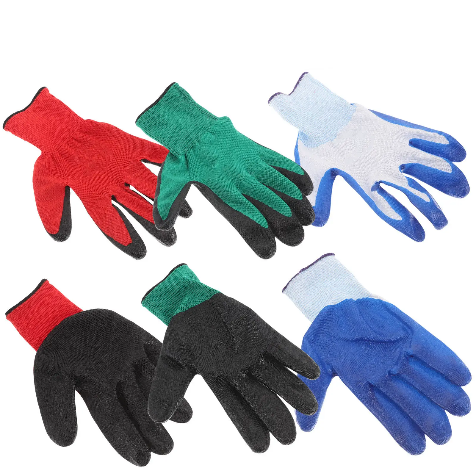 3Pairs Colorful Gardening Gloves Nitrile Coated Rubber Breathable Grip Gloves for Women and Men Landscaping Weeding Thorn Proof