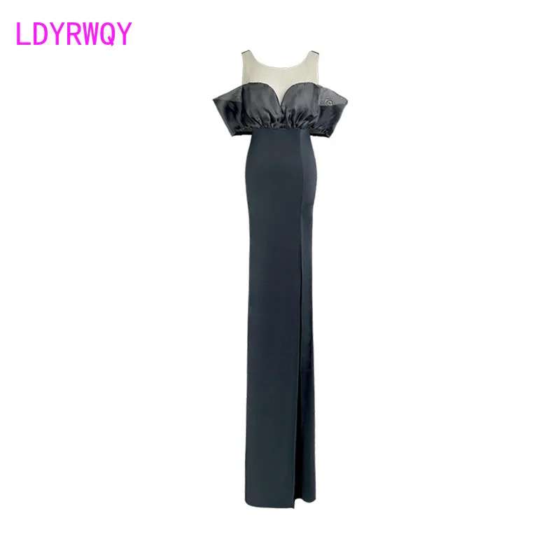 2023 New Sexy Bra Wrap Hip Nightclub Long Dress Nightclub Style Open Backpack Hip Dress