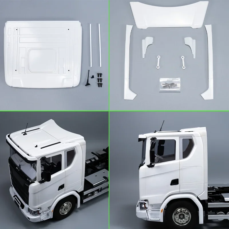 Accesorios de actualización de ala trasera baja de plástico a escala 1:14 para camión Tamiya RC SCANIA 770S 56368