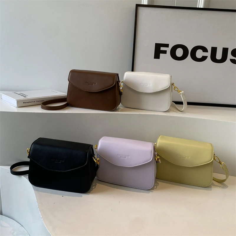 LEFTSIDE Small PU Leather Flap Crossbody Bags for Women 2024 Korean Fashion Females Shoulder Bag Lady Handbags and Purses