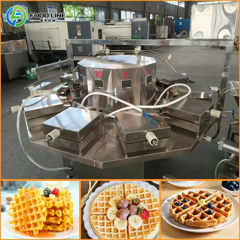 Commercial Waffle Cone Machine Stainless Steel Multi‑Station Automatic Crispy Egg Roll Maker Continuous Bakery Processing Waffle