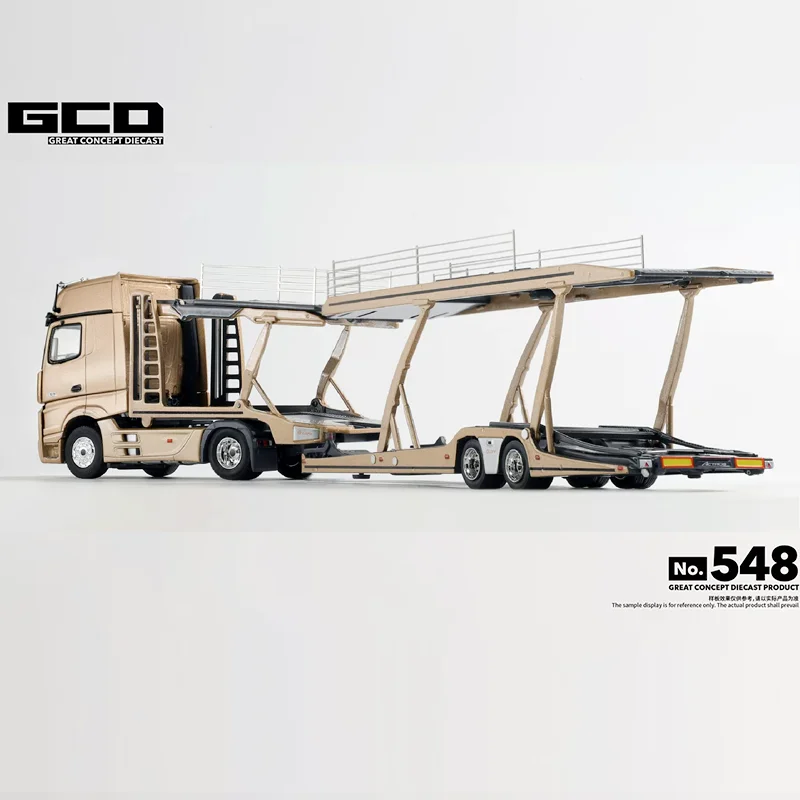 GCD Diecast 1:64 Scale Actros Double Decker Transport Car Trailer Alloy Car Model Souvenirs Collection Adult Boy Gift Display