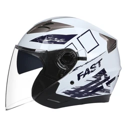 Open Face Motorcycle Helmet Double Visors Safety Outdoor Riding Casco 3/4 Men Women Motorcycl Helmet DOT ECE Approved Capacete
