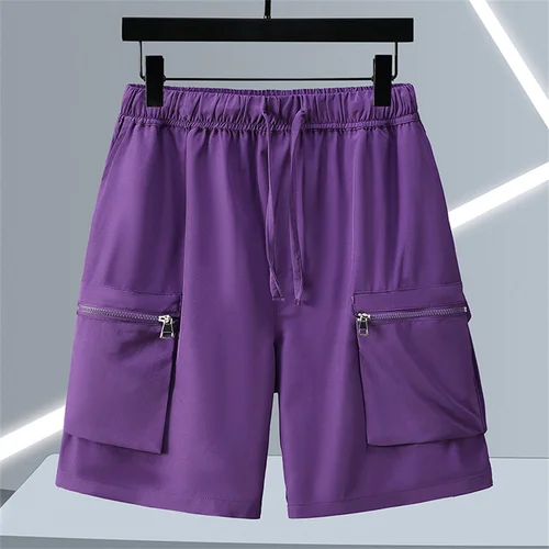 Imagen 2 del producto Pantalones cortos Cargo de verano para hombre, pantalones cortos de talla grande 12XL, pantalones cortos informales a la moda, pantalones cortos de cintura elástica de verano para hombre, talla grande 12XL