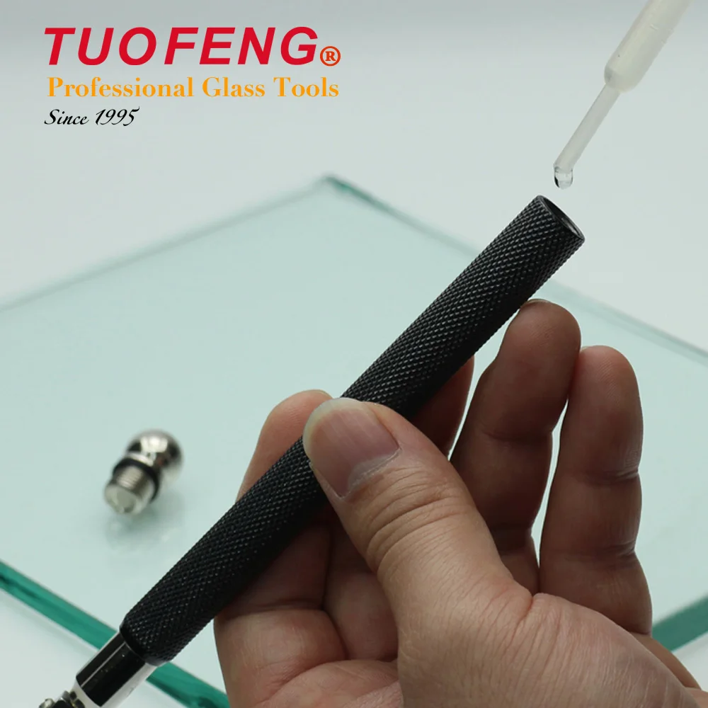 TUOFENG YGD-4 Pro Glass Cutter - Metal Handle, Oil-Feed System, 3-15mm Glass Cutting