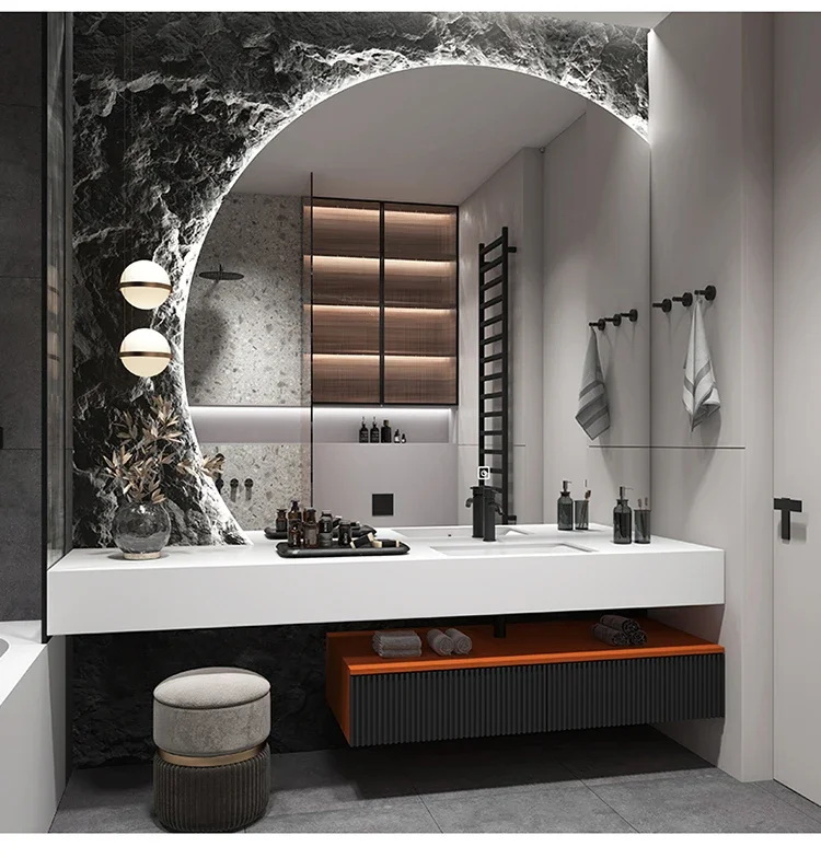 

Solid Wood Stone Plate Seamless Ceramic Whole Washbin Bathroom Table Light Luxury Sink Washbasin