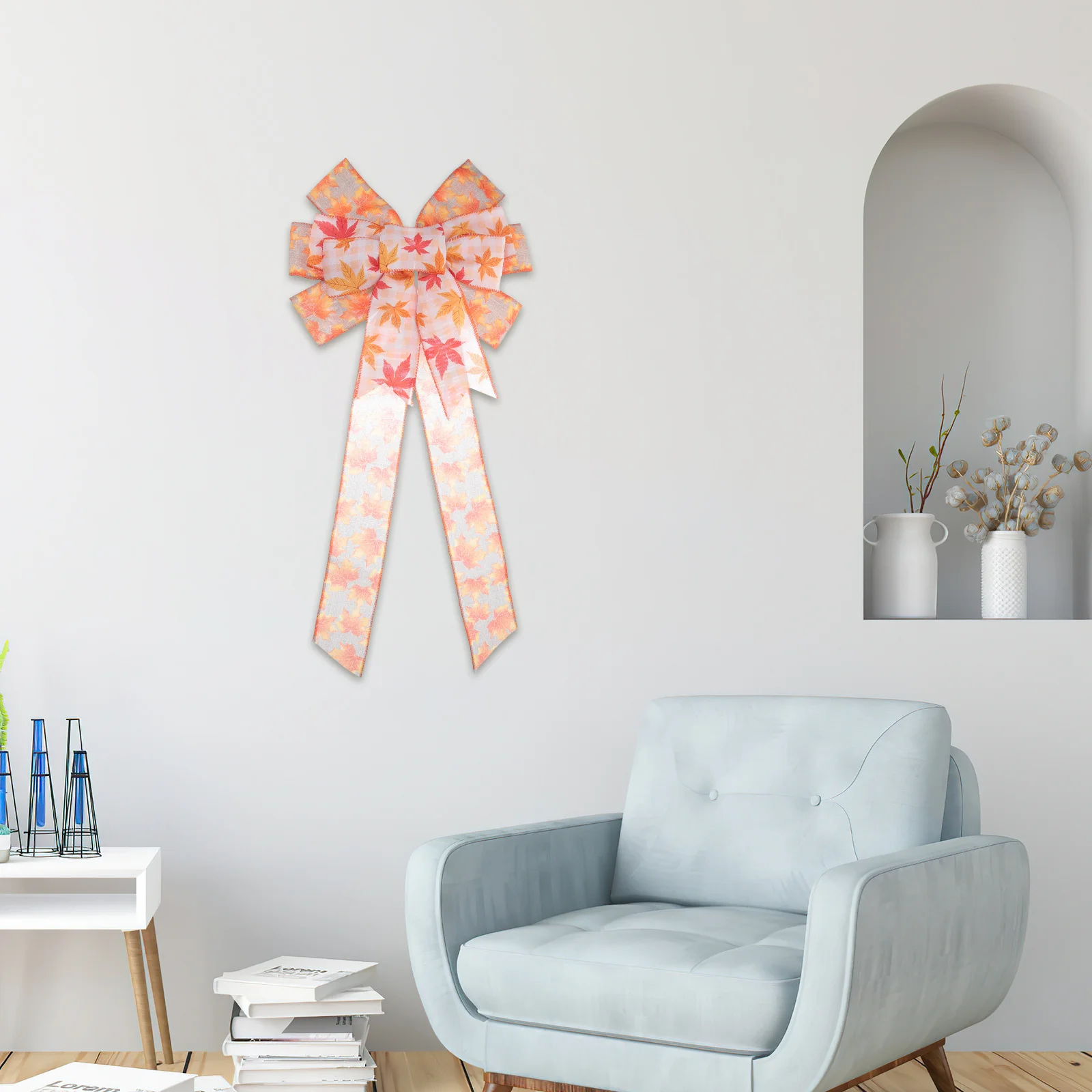 

Large Knot Thanksgiving Bow Decor For Tree Topper Front Door Fall Wreath Window Party Diy Decoration Festival Fall Bow