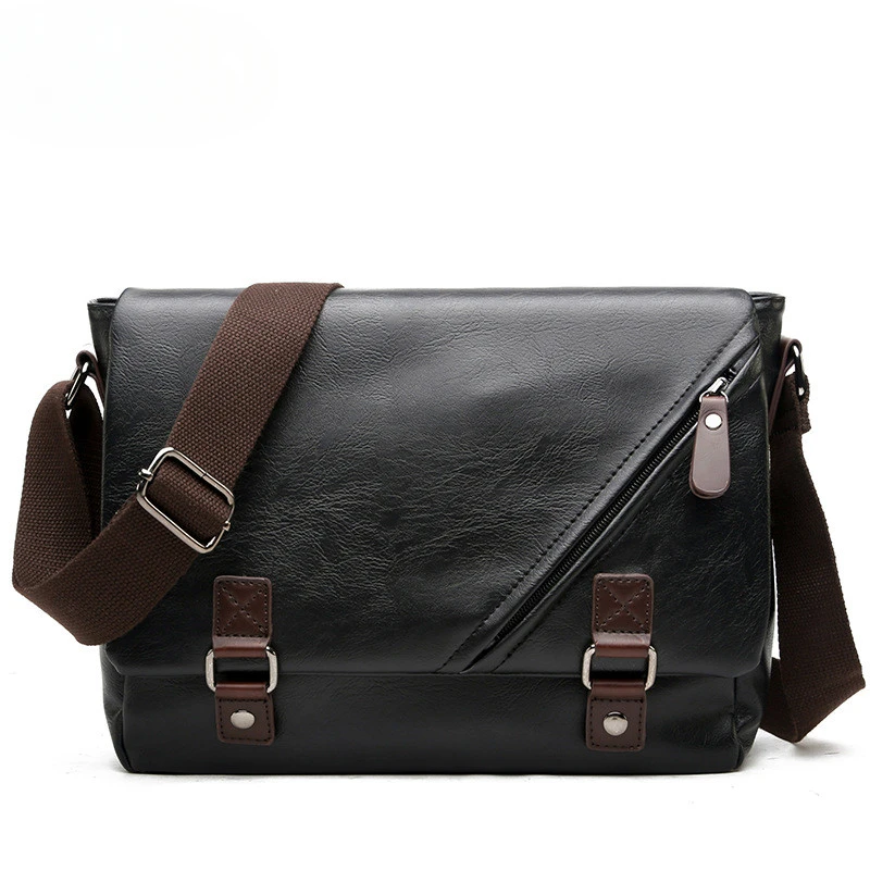 

Vintage Male Messenger Bag PU Leather Crossbody Bag Versatile Shoulder Handbag for Men