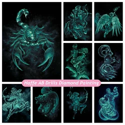 Fantasy Horoscope Zodiac Sign AB Diamond Painting Art Scorpion Virgo 12 Constellation Mosaic Cross Stitch Gift Home Decor