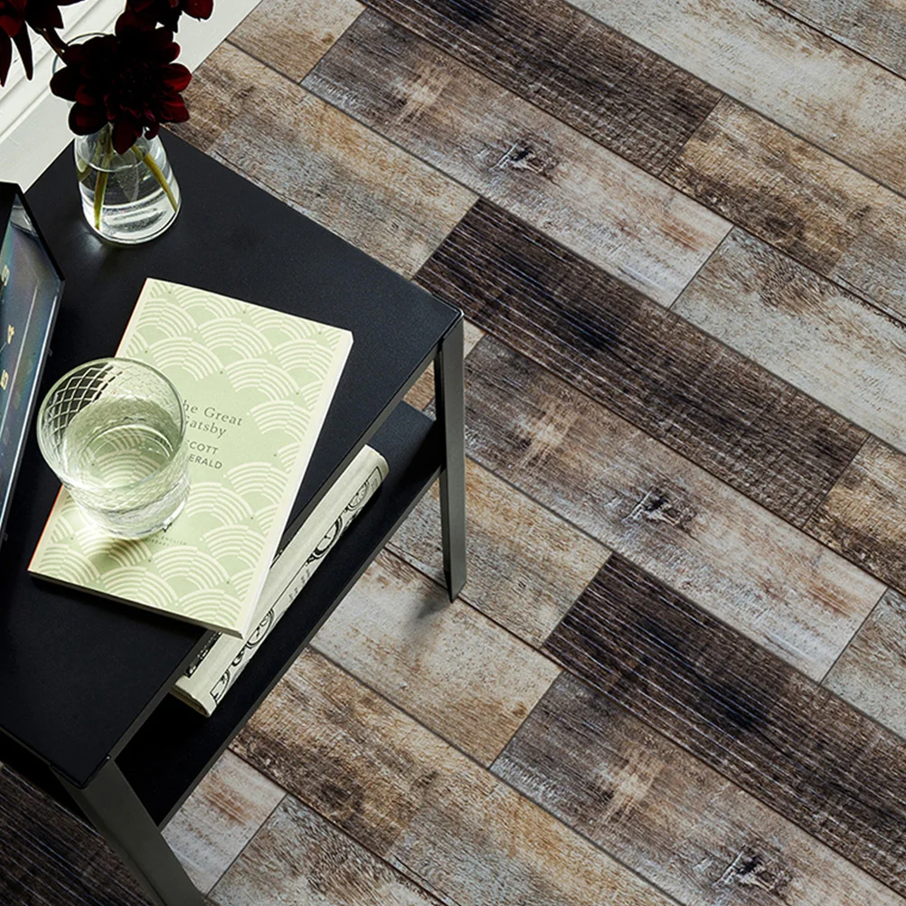 

Wood Grain Pvc Flooring Sticker Waterproof Self-Adhesive Decor Home Renovation Floor Decal Bedroom Living Room Decorative Wall