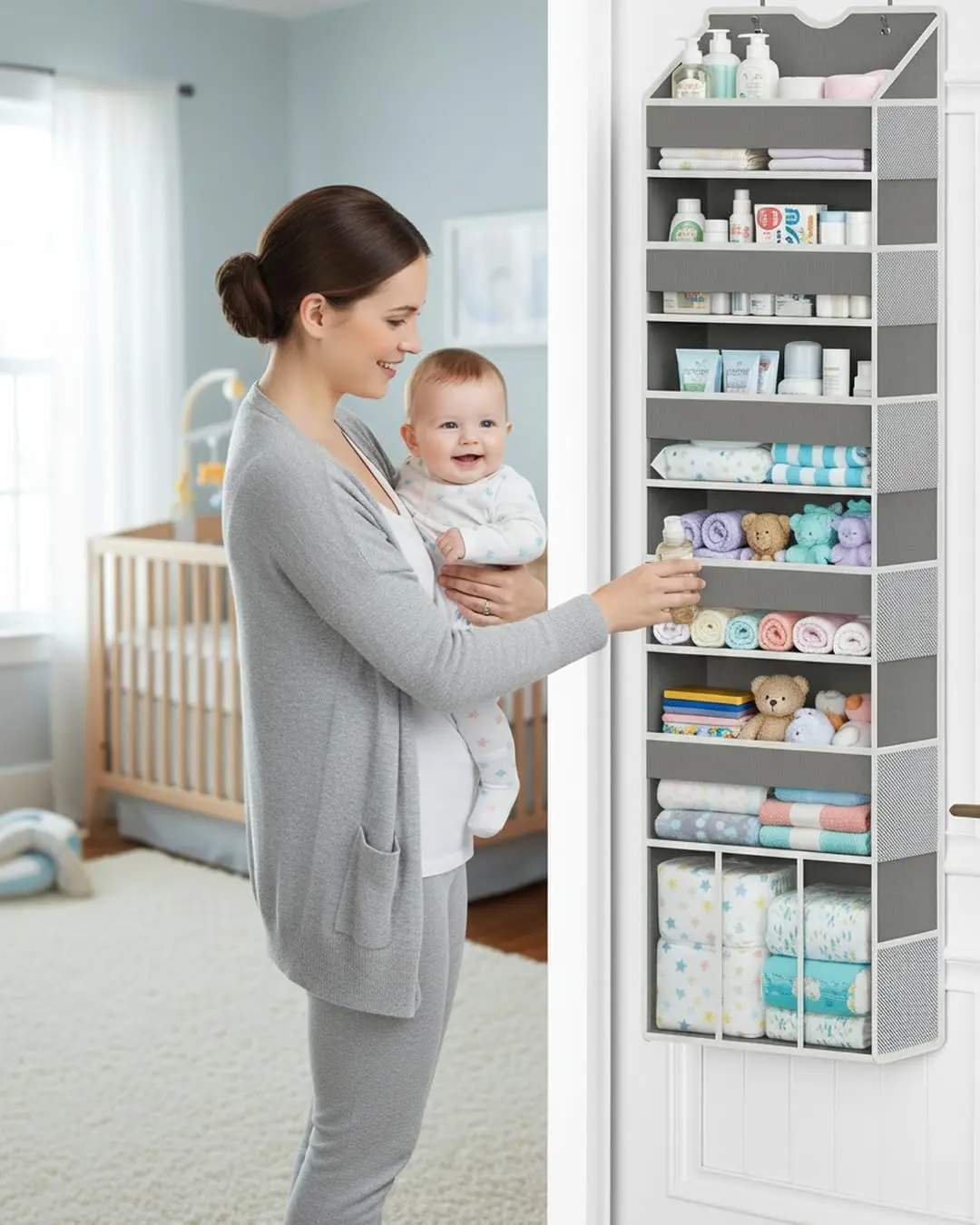 

Over The Door Organizer, Hanging 6-Shelf Storage Organizer with 50lb Heavy Duty Perfect for Bathroom