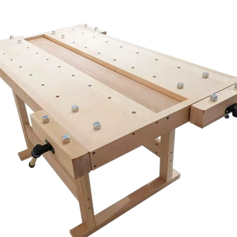 Multifunctional workbench Solid wood table, workbench Woodworking table Student table