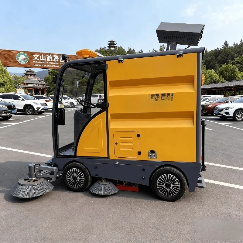 New Electric Vacuum Road Street Cleaning Sweeper Janitorial Cart Industrial Buildings Logistics Centers Car Parks Large Metal