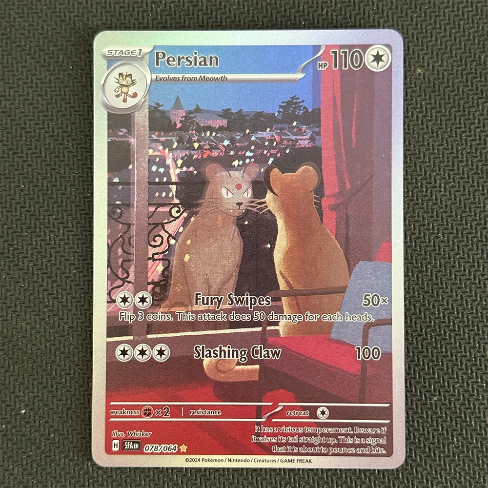 

English DIY Proxy PTCG Card 2024 P.M. SFA Shrouded Fable #078 Persian Collectible Card Illustration Rare