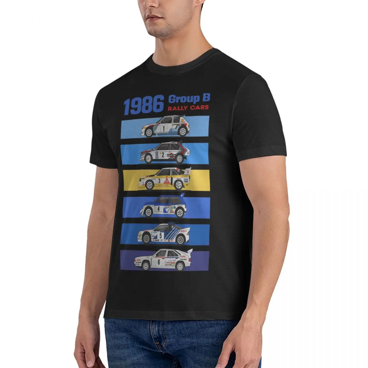 1986 Rally Group B Men T Shirts WRC Vintage Tees Short Sleeve Round Neck T-Shirt Pure Cotton Unique Clothing