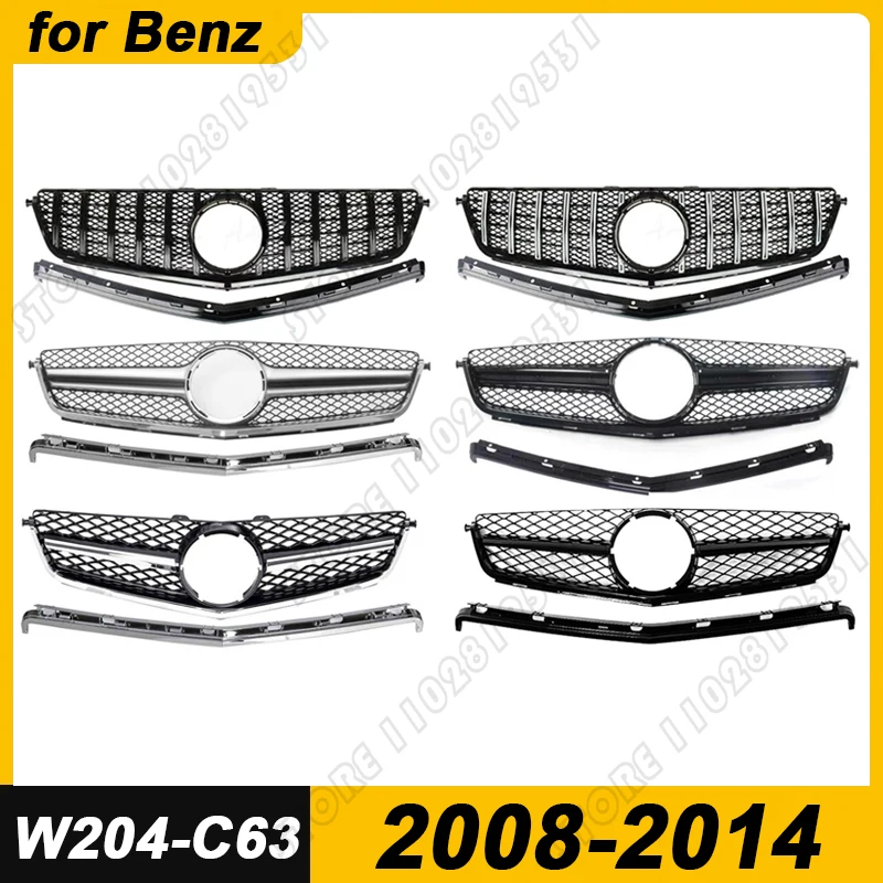 

Для W204 C63 Mercedes Benz 2008-2011 2012-2014 AMG GT Бампер Mesh Racing Grille