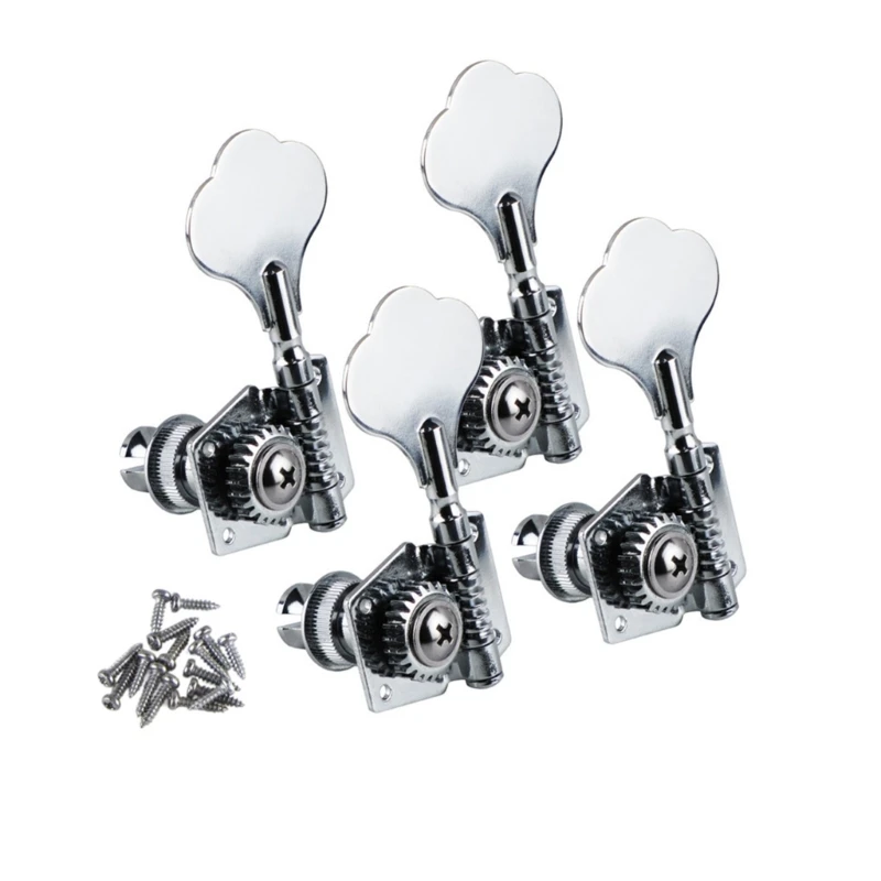 Electric Bass Tuning Pegs Bass Opened Machine Heads Knobs String Tuners for 4 String Electric Bass Right/Left Hand