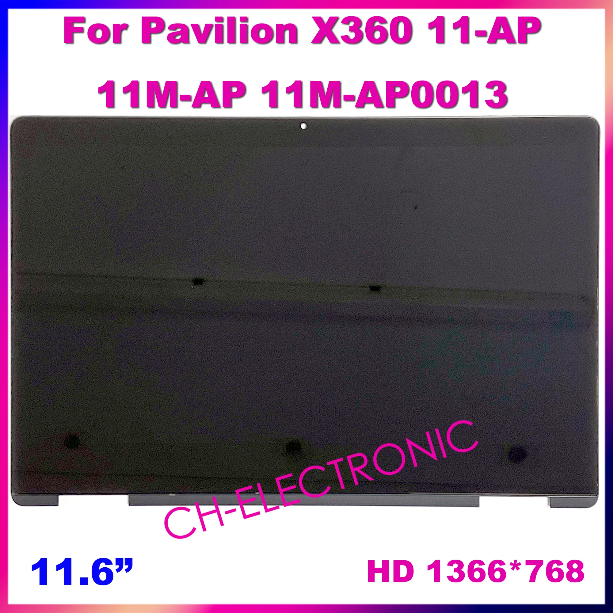 

11.6'' HD 1366*768 Laptop LCD Touch Screen Assembly With Frame For HP Pavilion x360 11-ap 11m-ap 11m-ap0013 L52049-001