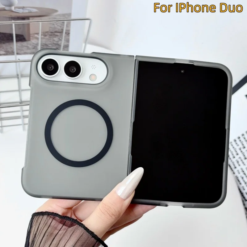 For Magsafe Magnetic Matte Transparency Fold Phone Case For iPhone Fold IPhone Ultra 18 Ultra-thin Skin-friendly Clear PC Cover