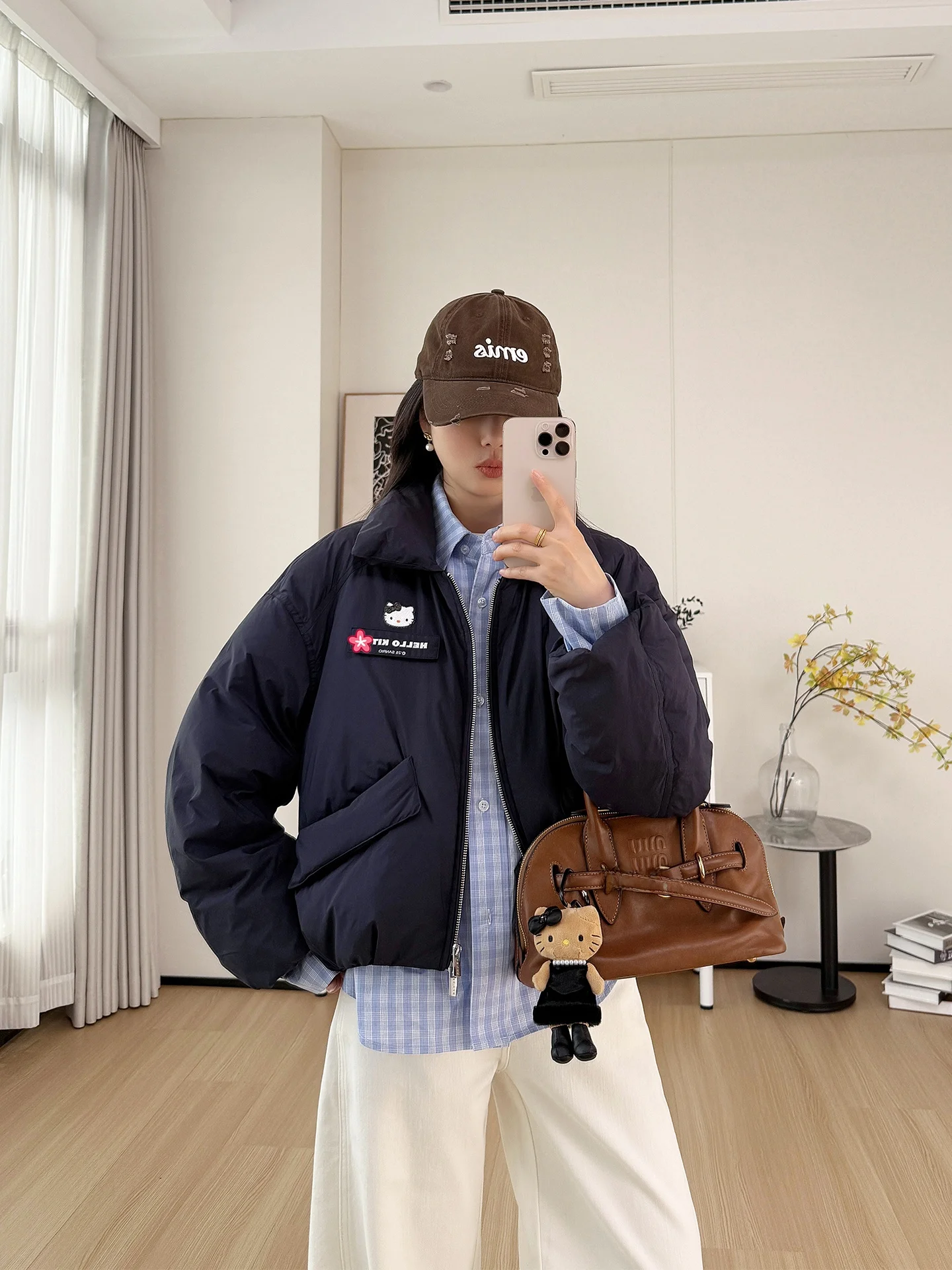 

HelloKit90 Women's ort Puffer Jaet Fake Two-Piece Set Du down Warm Casual Loose Fit Nylon Outerwear Coat