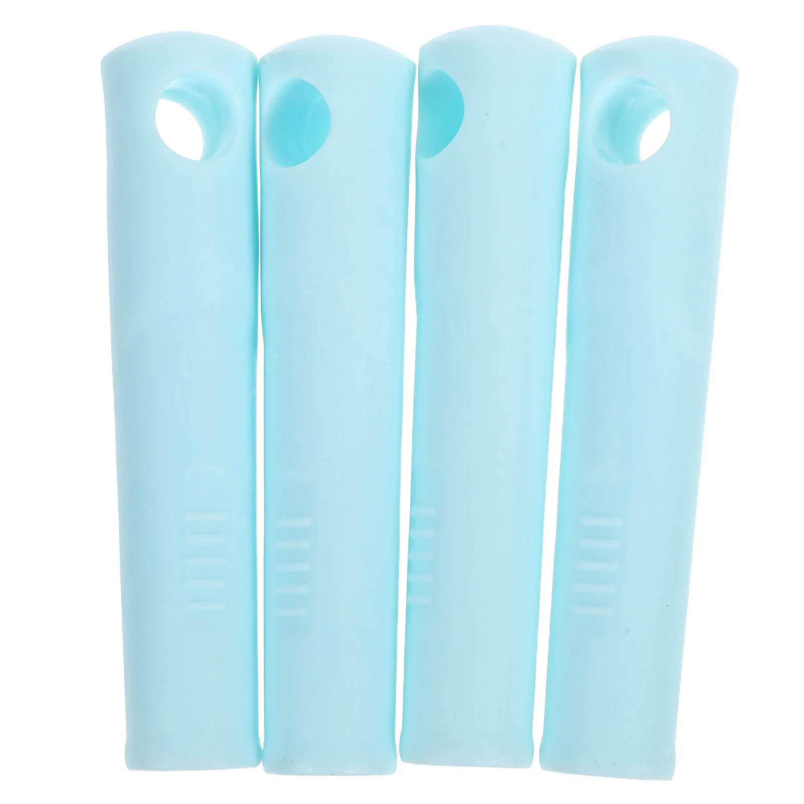 4Pcs Mop Handle Replacement Set Non-Slip Plastic Broom Handle End Cap with Hanging Hole for Mop Stick Dustpan Rod 14Mm Blue
