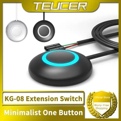 TEUCER KG-08 1.65m Computer Desktop Switch Alloy Material Blue LED PC Motherboard External Start Power Button Extension Cord