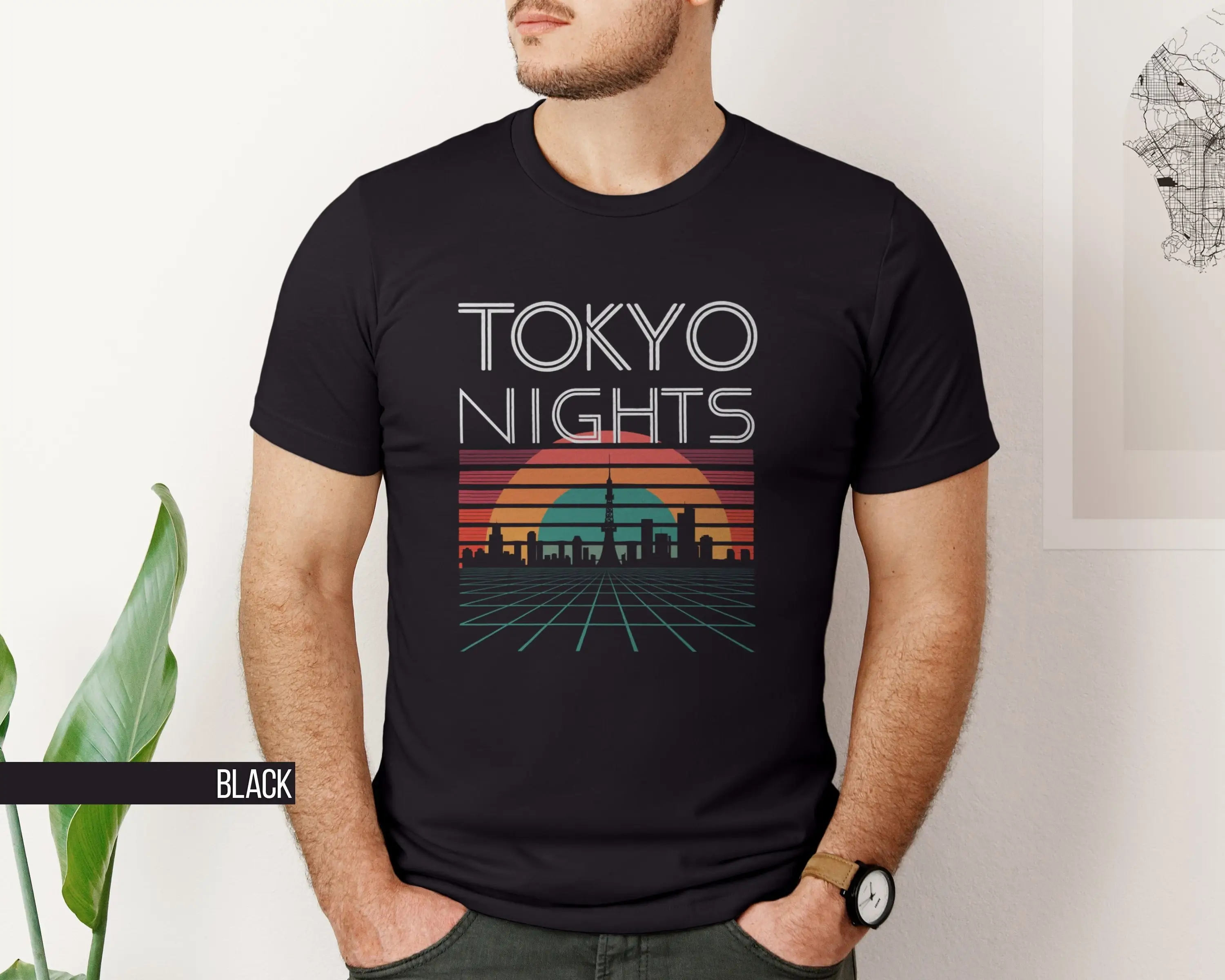 Retro Tokyo Soundwave T Shirt Vintage Sunset Urban Skyline Futuristic City Design Architecture