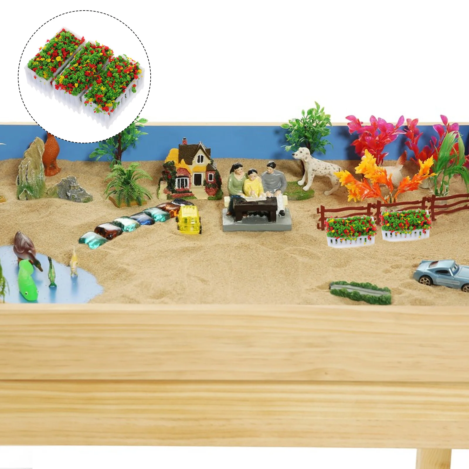 

3 Pcs Decorate Plant Decorative Planter Shelf Plants Artificial 25X15CM Resin Dollhouse Multi-color Flower