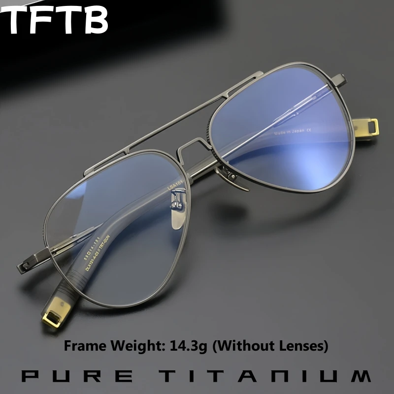 

TFTB Высококачественные мужские очки-пилоты, роскошные очки из чистого титана, женские ультра-легкие гибкие очки большого размера, оправа LSA101