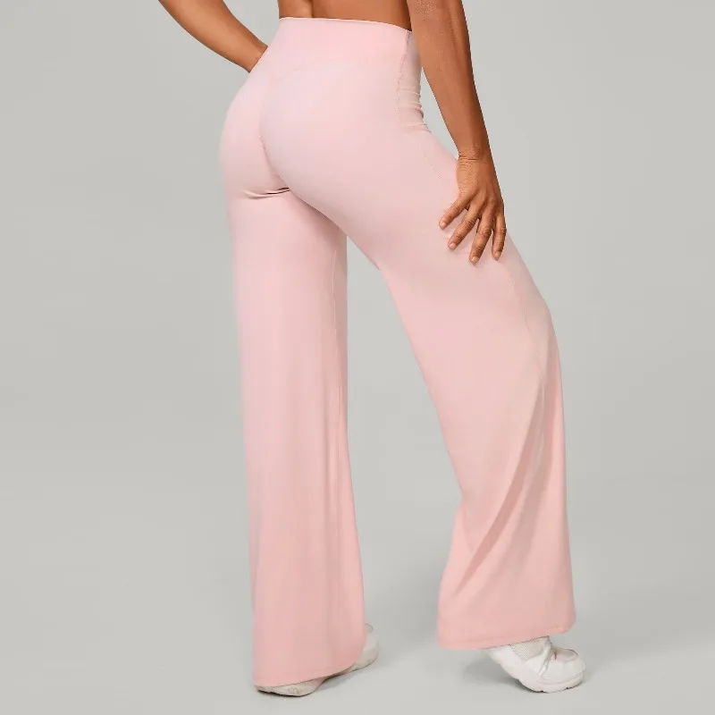 

Женские прямые брюки для йоги, свободные утягивающие брюки для пилатеса, йоги, спортивные брюки для бега, отдыха на открытом воздухе, бодибилдинга, открывающие бедра