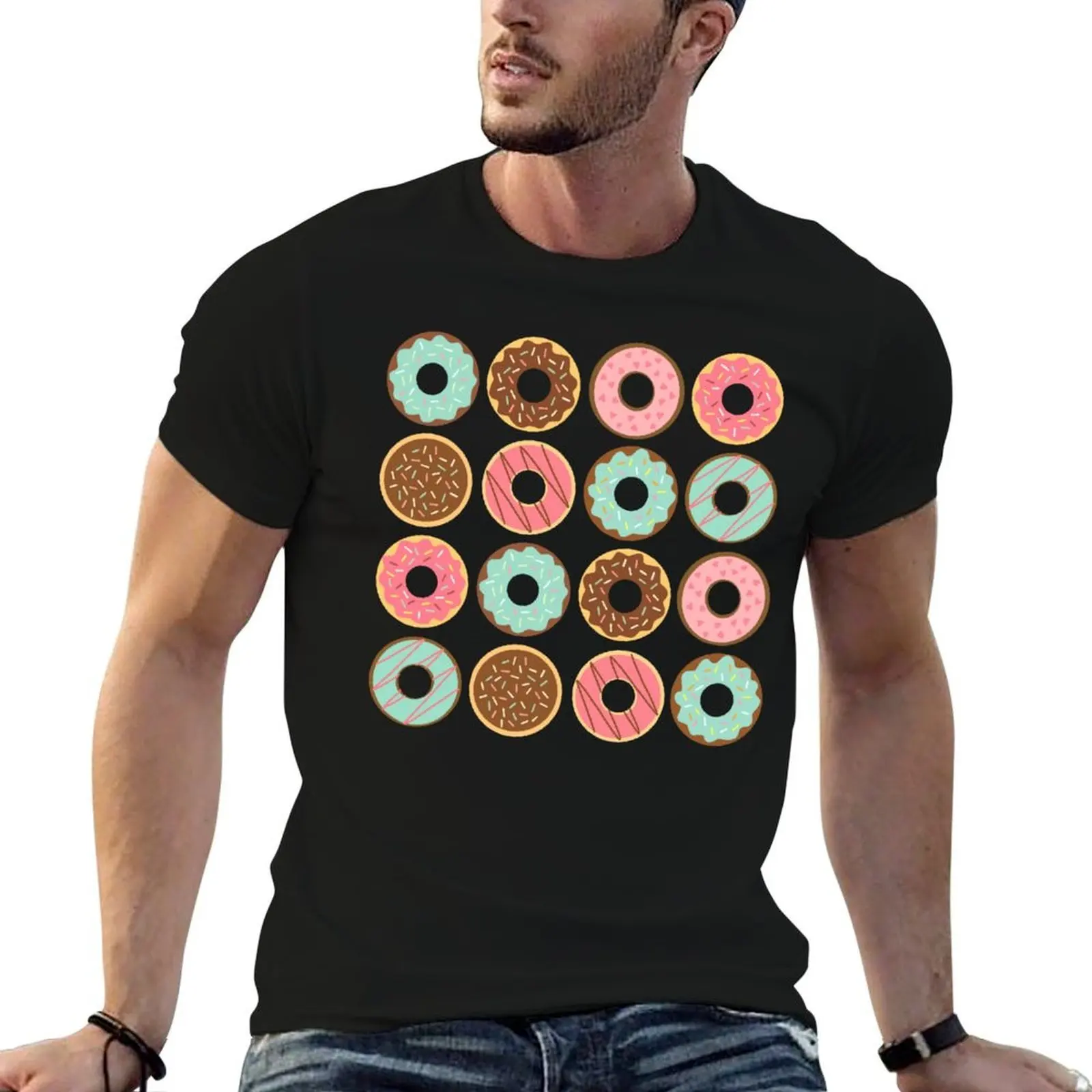 

Delicious Donuts T-Shirt man graphic t shirt t shirt for man 100 percent cotton man tshirt T-shirt