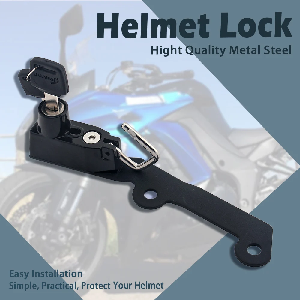 Motorcycle Helmet Lock Kit Helmets Security Anti-Theft Lock Rust-Proof Aluminum For Z1000 Z 1000 Accessories 2014-2017